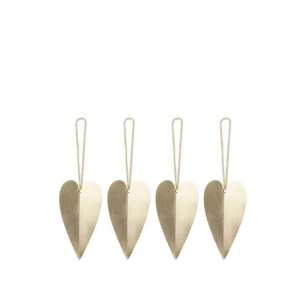 Ferm Living Heart ornaments - Brass  : Erling Christensen Møbler
