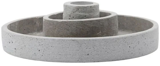 Lysestage House Doctor Daca industriel polystone Ø15×4 cm grå