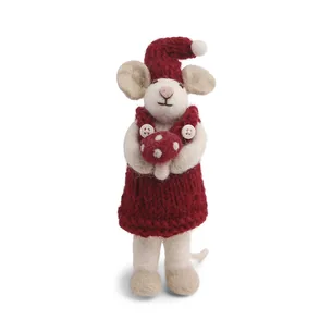 Gry & Sif - Hvid mus m/svamp 15cm