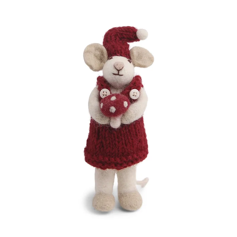 Gry & Sif - Hvid mus m/svamp 15cm