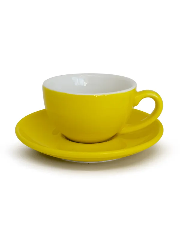 Keramisk espresso kop m. underkop (9 cl)  Gul