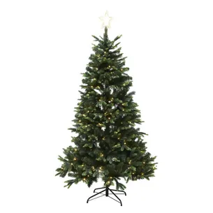 Juletræ kunstig PE/PVC "LIFA", Klasse A+, m/LED og stjerne,mix, 4 størrelser - 210 x 142 cm