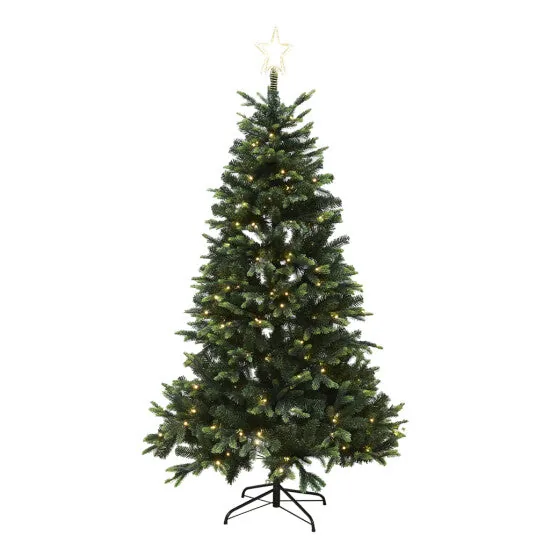 Juletræ kunstig PE/PVC "LIFA", Klasse A+, m/LED og stjerne,mix, 4 størrelser - 210 x 142 cm