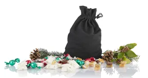 Julemix i julesæk m/ fyldte chokoladekugler, fransk nougat & karameller - 1kg
