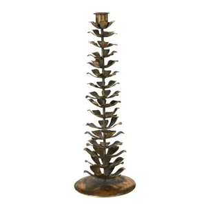 Lysestage kogle t/ kronelys messingfinish - Speedtsberg H:33  cm