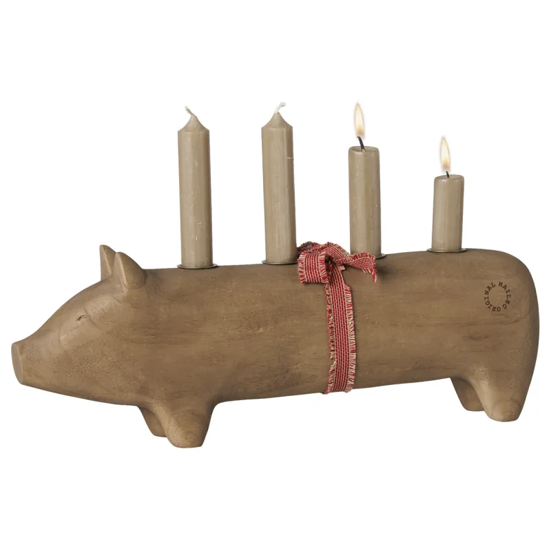 Gris Adventsstage t/ kronelys, natur - Maileg L:38