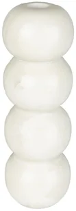 Lysestage Zuiver Rome skulpturel i massiv offwhite marmor 8 cm Ø x 24 cm H