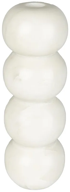 Lysestage Zuiver Rome skulpturel i massiv offwhite marmor 8 cm Ø x 24 cm H
