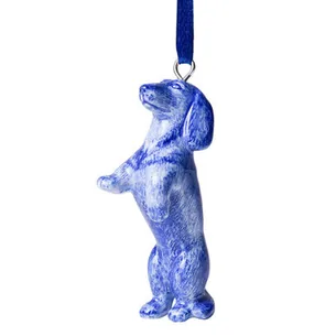 Keramikfigur Gravhund  Heinen Delfts Blauw