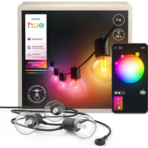 Philips Hue Festavia Globe udendørs lyskæde, 10 lys, 7 meter