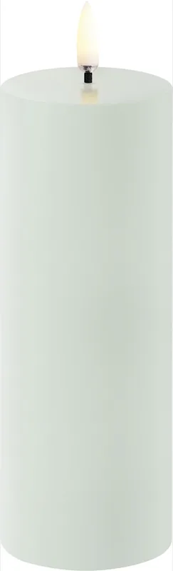 LED Pillar Candle, Dusty Green, Smooth, 5,8x15,2 cm