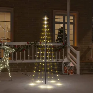 Juletræ til flagstang med 108 LED'er - 180 cm, varm hvid