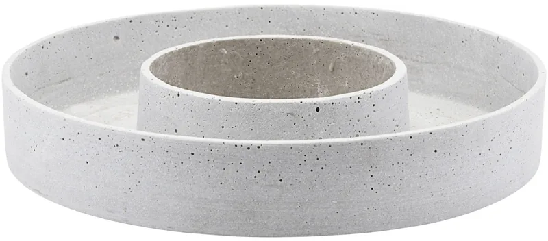 Lysestage til bloklys House Doctor The Ring grå Ø35 cm i resin og pulveriseret sten