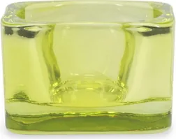 Lysestager Ona Mood sæt 2, grøn stentøj med sprayfarvet glasfinish, 5x5x3 cm, gaveæske