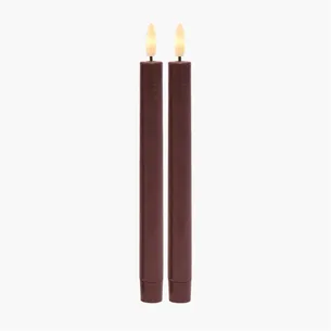 Sirius Sille Genopladelig Kronelys - Bordeaux - H25cm -2 stk.