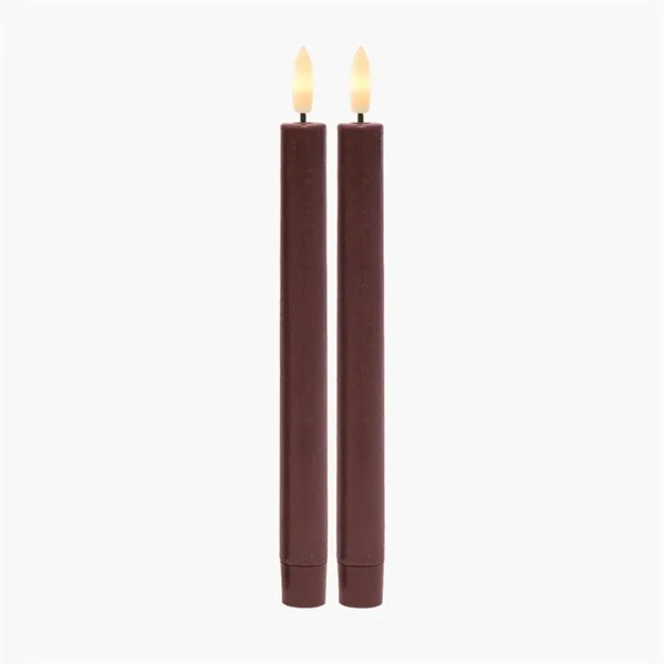 Sirius Sille Genopladelig Kronelys - Bordeaux - H25cm -2 stk.