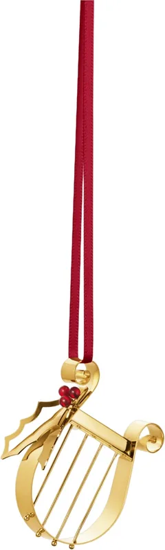 Cc26 Juleornament Harpe Forgyldt