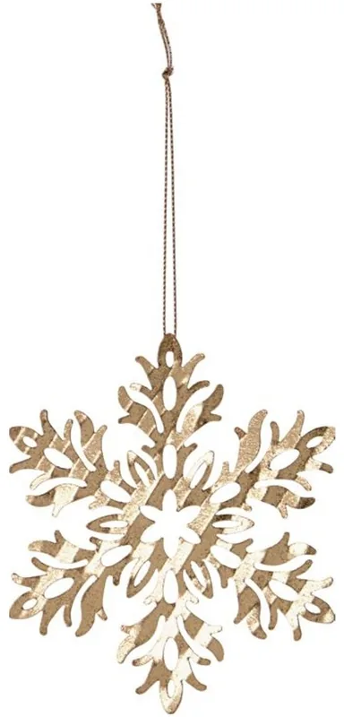 Ornament House Doctor Ornament-serie messing snefnug i valset jern Ø11,8 cm