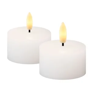 Sirius Sille Fyrfadslys Ø6cm - Hvid - Genopladelig
