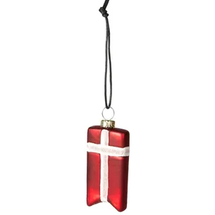 Julekugle flag af glas - Speedtsberg H:7 cm