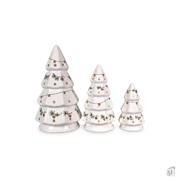 Det Gamle Apotek Juletræer med LED lys - 3 stk.