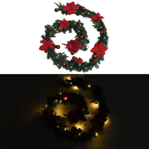 Juleguirlande med LED-lys 2,7 m - grøn/rød