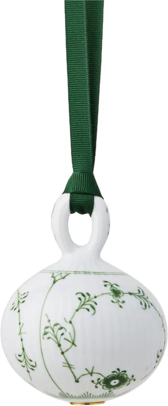 Christmas Bauble 9,5cm Green Fluted Pl