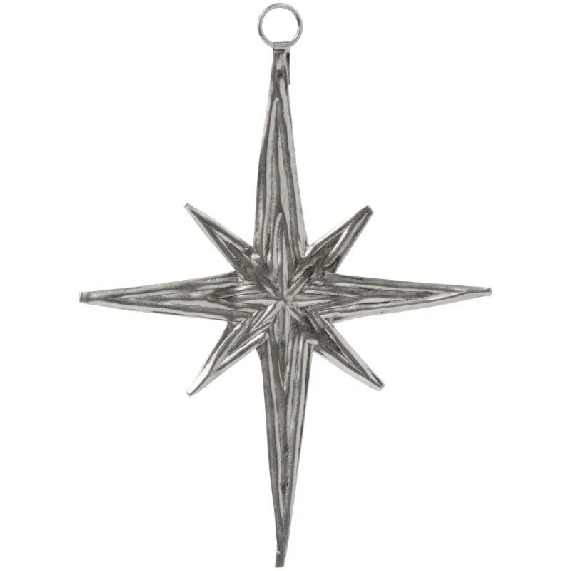 Stjerne aflang t/ ophæng af metal - Ib Laursen - H:13,5 cm