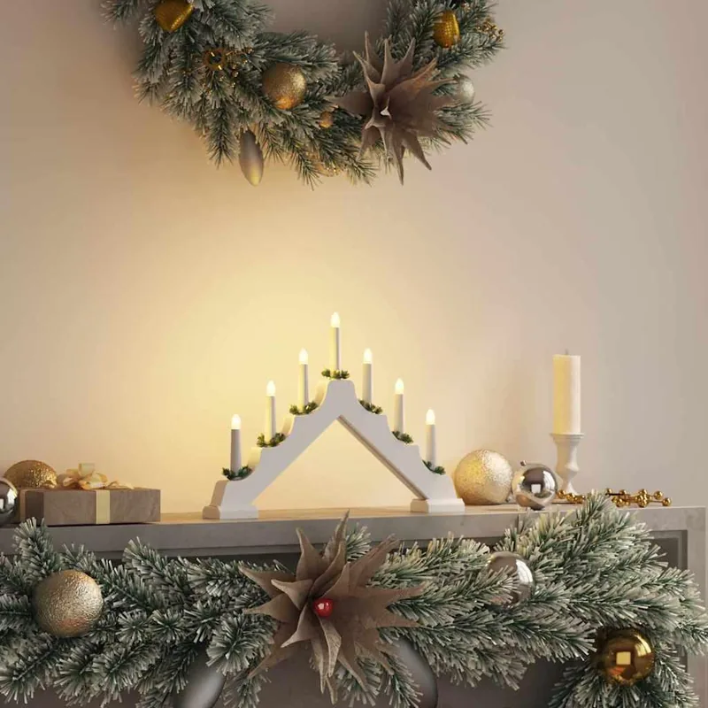 Julelysbro med 7 LED - varm hvid, 39,5 x 5 x 29 cm