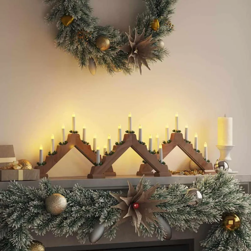 Julelysbro med 7 LED'er varm hvid - 3 stk.