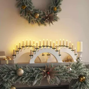 Julelysestage i bue med 10 LED - hvid, 3 stk.
