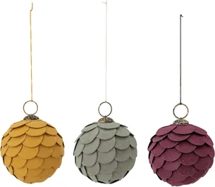 Ornamenter julepynt Bloomingville Pau hængedekorationer Ø7,5 cm papir/jern multi