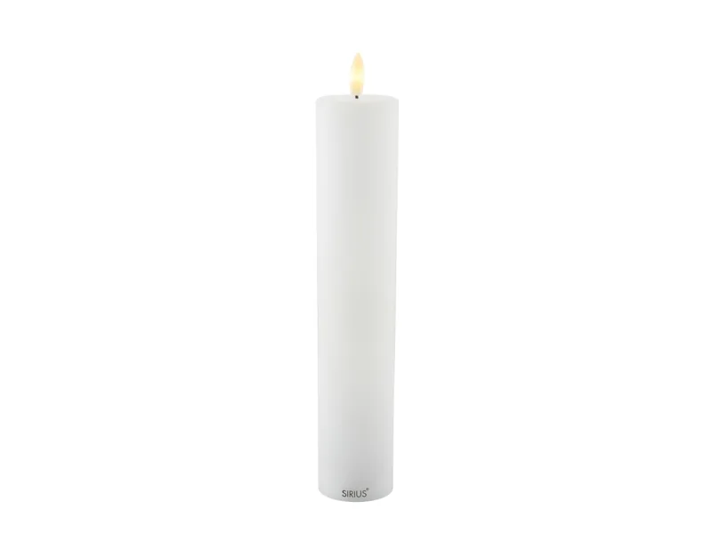 Sirius Sille Genopladelig Bloklys Ø5 x 25 cm, Hvid