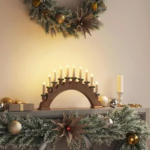 Julelys Bue med 10 LED Lys LED'er  Naturfarvet, 1