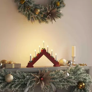 Julelys bro 7 LED'er 39.5 x 5 x 29 cm  Rød, 1