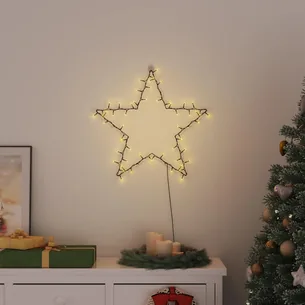 Julelys stjernesilhuet 80 LED'er varm hvid