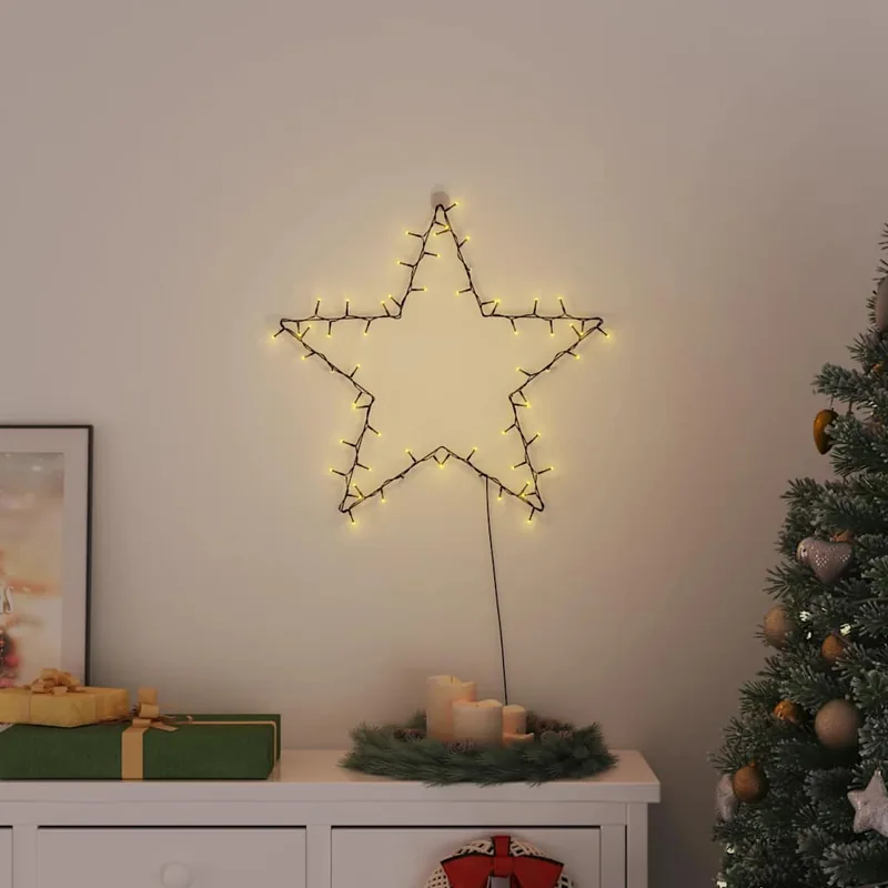 Julelys stjernesilhuet 80 LED'er varm hvid