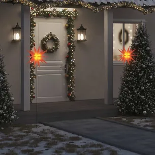 Juledekoration med LED-lys og jordspyd 57 cm foldbar