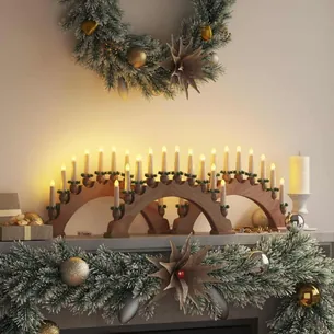 Julelysestage i bue med 10 LED-lys - varm hvid, 3 stk.
