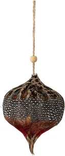 Juleornament Bloomingville Kemuel Ø9 x H10 cm håndlavet fjer- og polystyren flerfarvet rustik