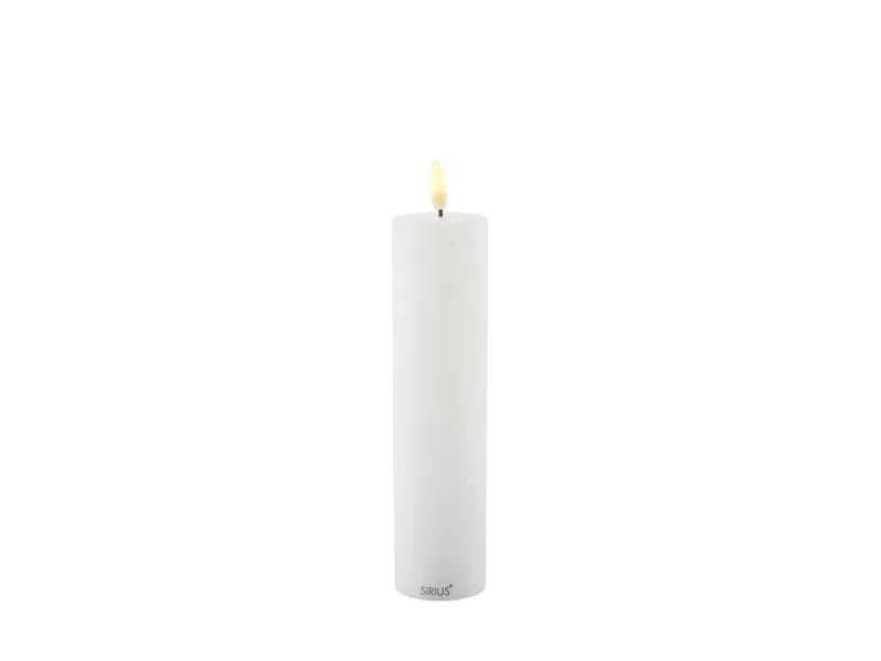 Sirius Sille Genopladelig Bloklys Ø5 x 20 cm, Hvid