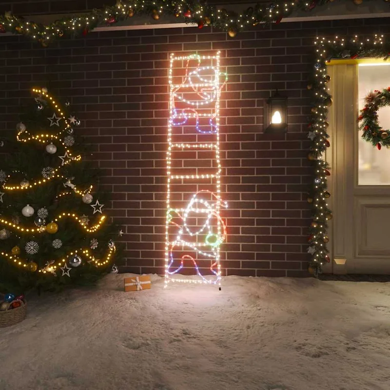 Julemand på stige julefigur 552 LED'er 50x200 cm