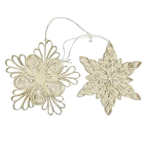 Quilled julestjerner, 2 stk  -  Offwhite