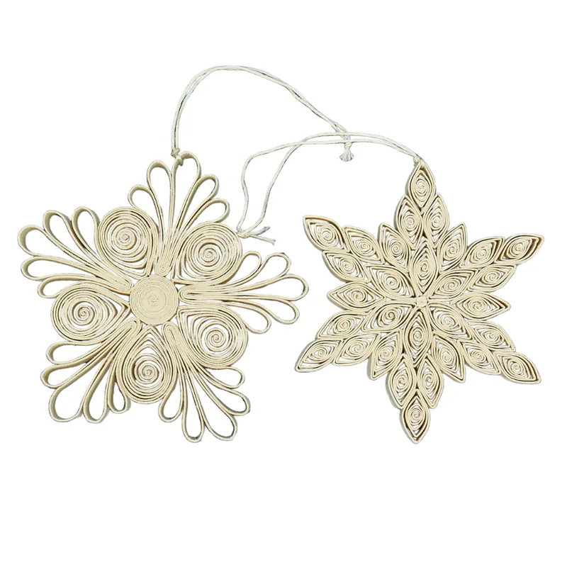 Quilled julestjerner, 2 stk  -  Offwhite