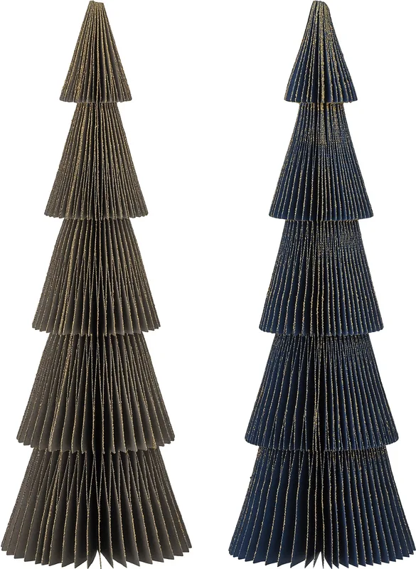 Spiralformet juletræsfigur Bloomingville Milan i multifarvet papir Ø9,5×29,5 cm