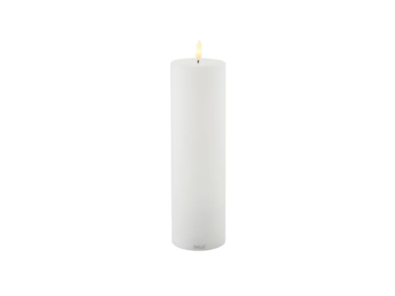 Sirius Sille Genopladelig Bloklys Ø7,5 x 25 cm, Hvid