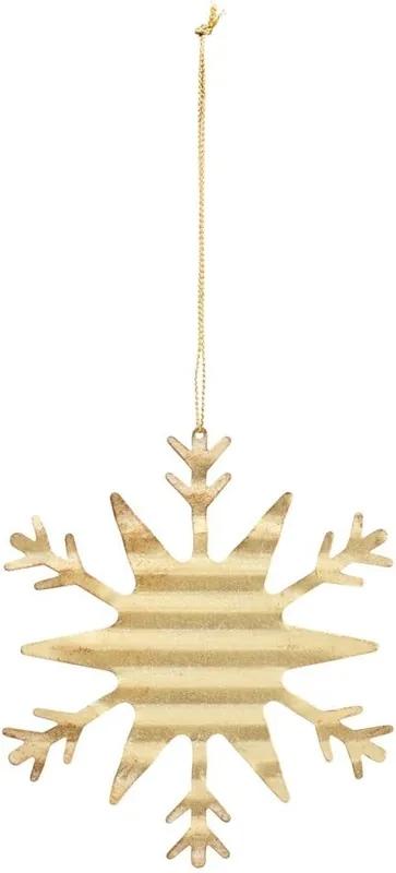Ornament House Doctor Tin Plate Ice Crystal guld metal Ø11,7 cm juleophæng