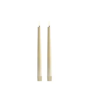 LED kronelys, Pearl Ivory Smooth - 2 stk