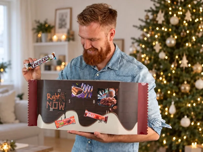 Julekalender med chokoladebarer