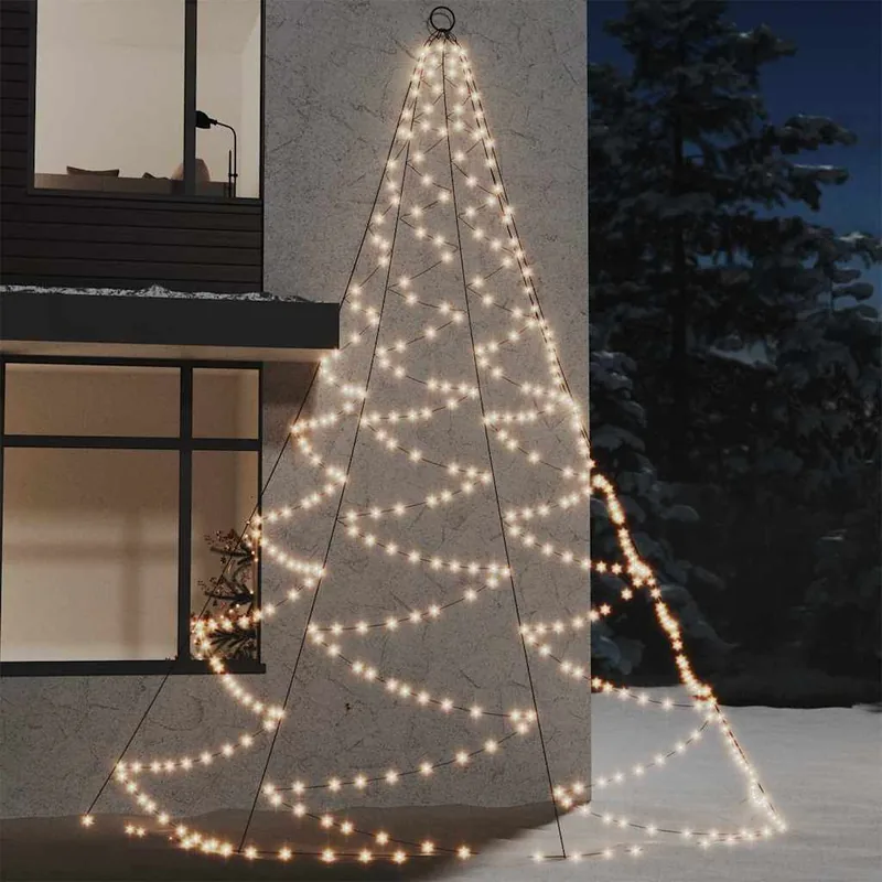 LED-juletræ til væg med metalkrog 720 LED'er 5 m